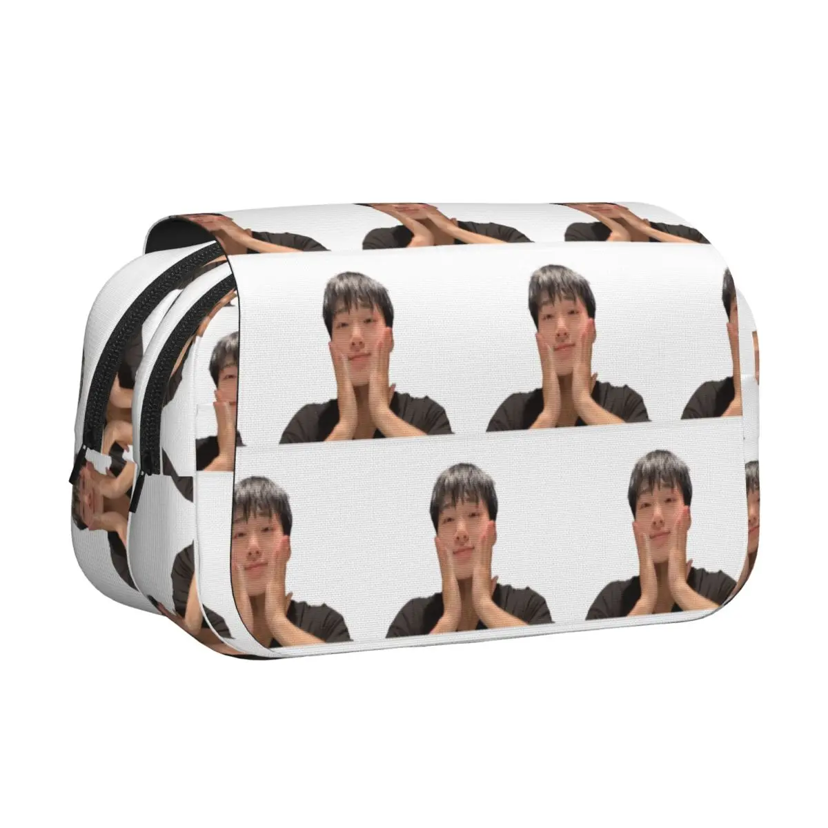 San Ateez Funny Cute Meme Pencil Case Pen Holder Hard Shell Leather Large Capacity Pen Box Pencil Bag for Students School