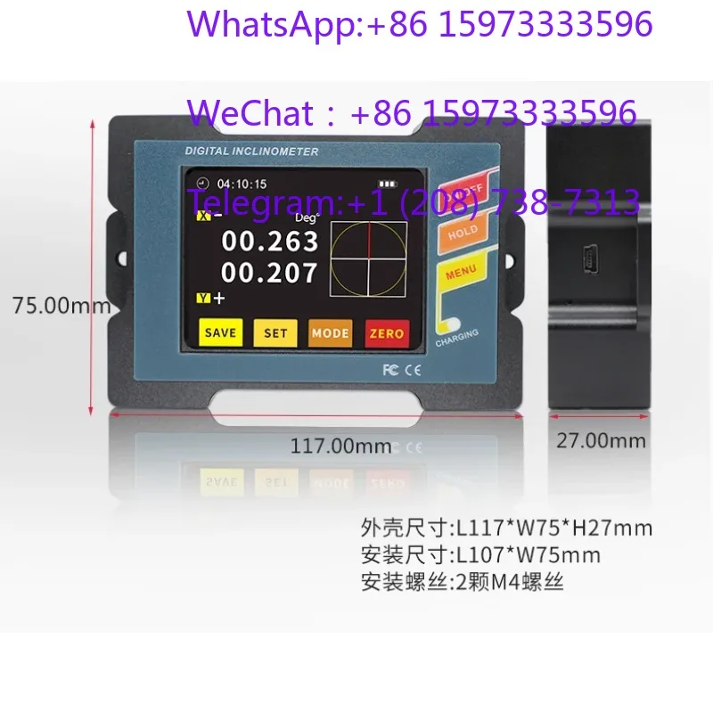Dual Single Axis High Accuracy Digital Tilt Inclinometer Industrial Measuring Instrument