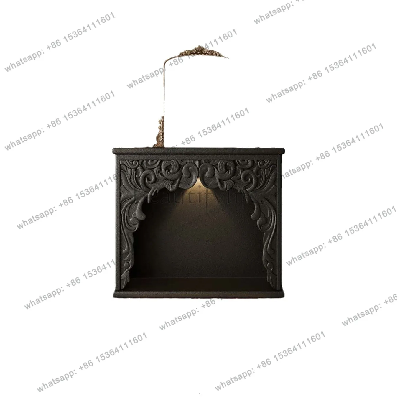 French cream fireplace carved decoration retro European mantel B & B ambient light