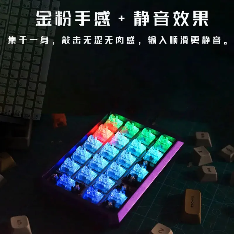 TTC Frozen Switch V2 Mechanical Keyboard Silent Switches 3 Pins Linear 39gf RGB Transparent Custom Gaming Keyboard for Gamer