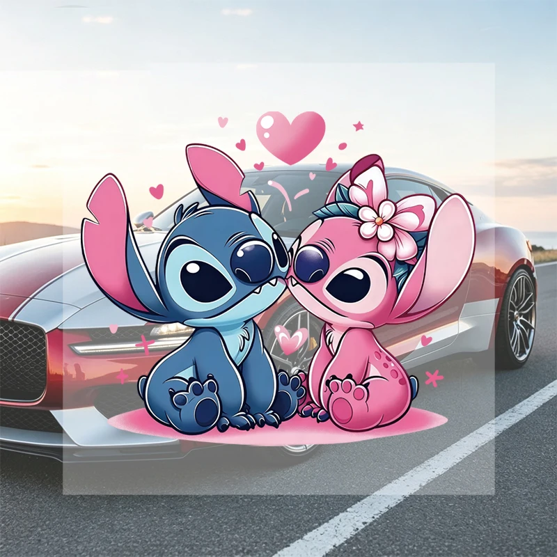 Car Stickers Cute Couple Vinyl Decal Waterproof Die Cut UV Resistant Scratch Resistant for Fuel Tank Gas Cap Car Body Auto Decor