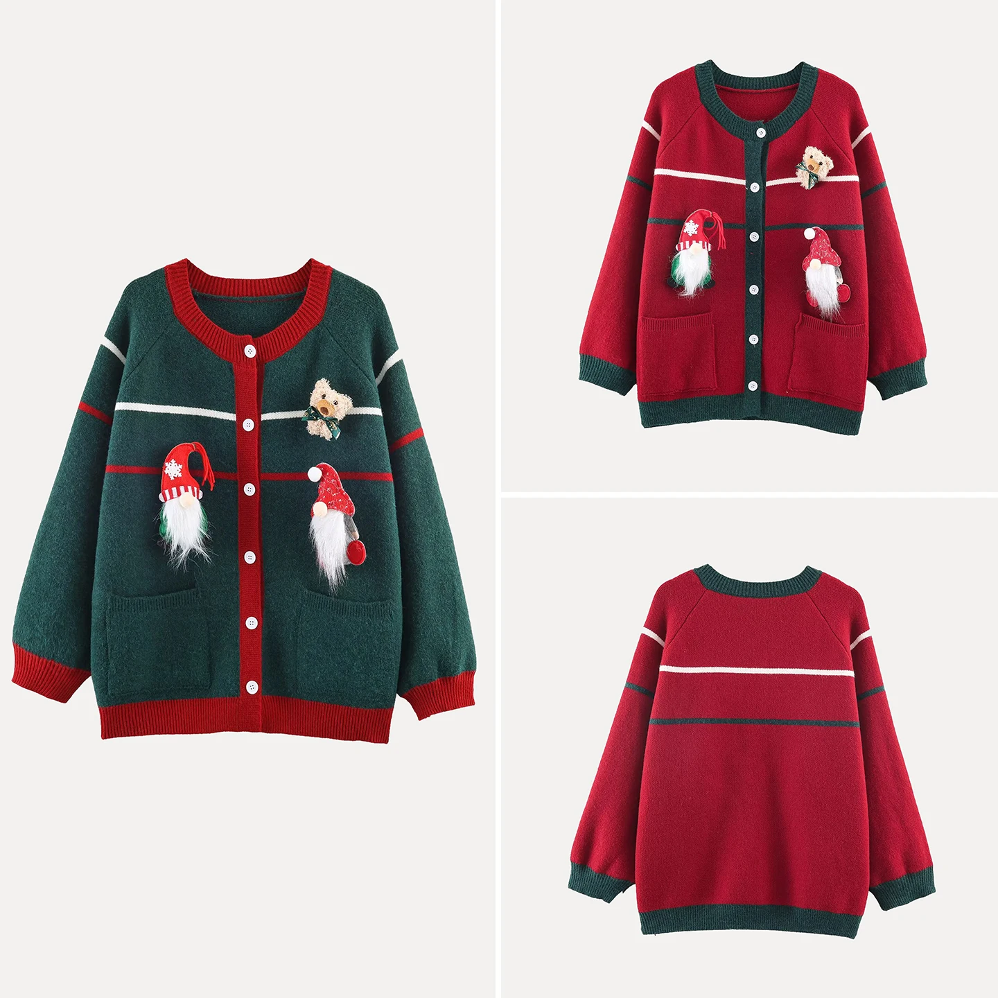 

2025 Winter New Faion Women's Knitted Cardigan Cisas Versatile Daily Aosphere Sense Cisas Sweater Long Sve But...