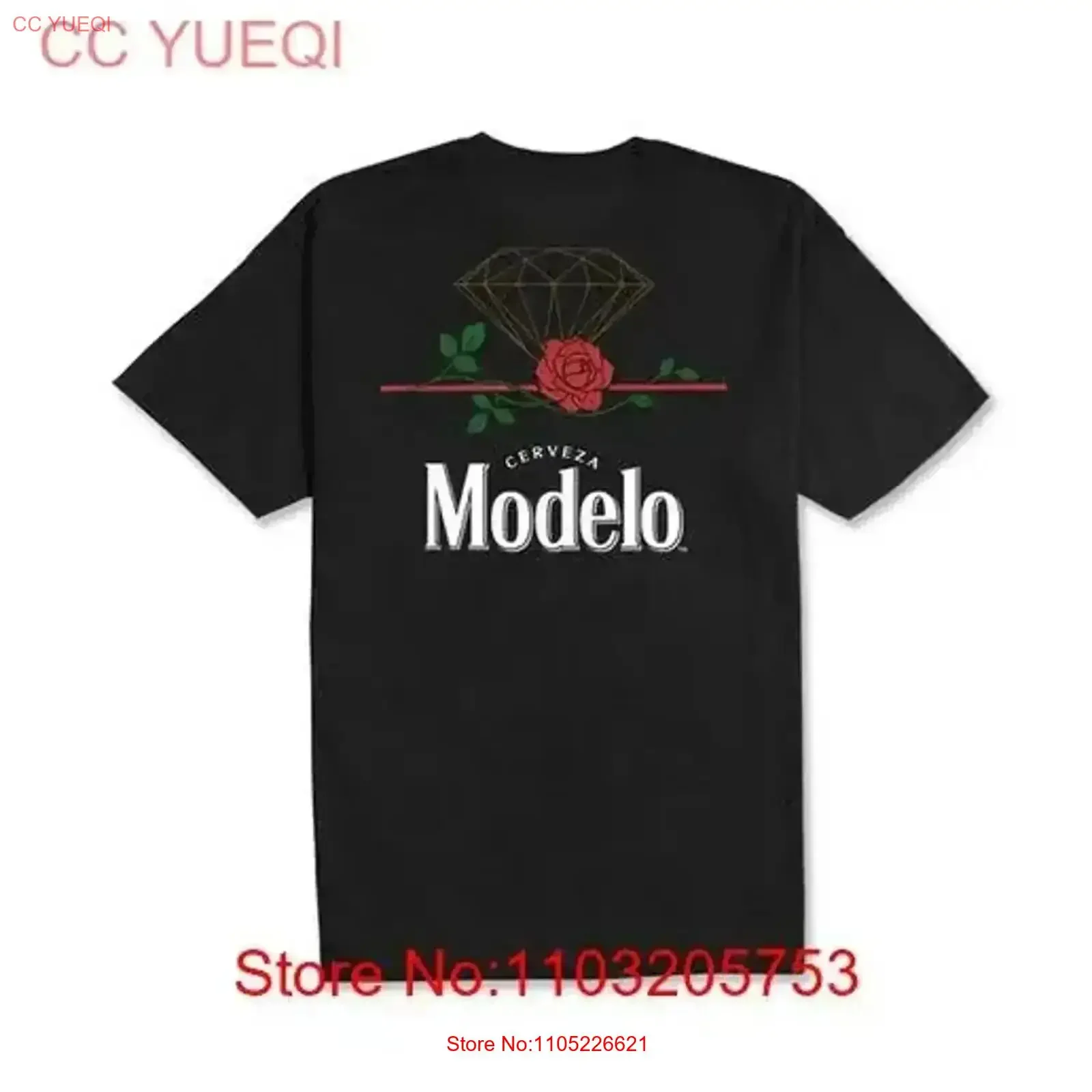 Small Black Diamond Supply x Modelo Rose T Shirt vintage Washed Comfortable fashion designer clothes Top For Everyday Wear