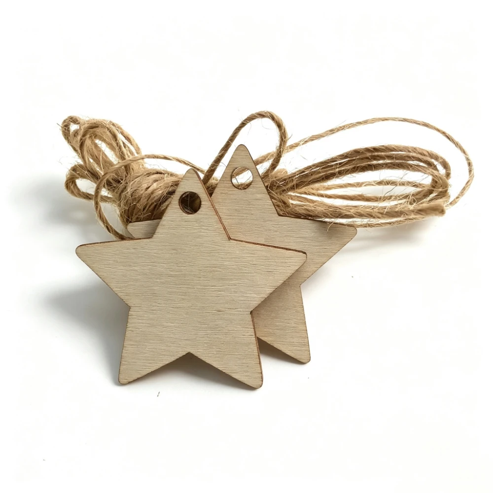 200PCS 40MM-50MM Unfinished Hollow Wood Big Pendants Undyed Laser Cut Wood Shapes Mixed Shape Wood DIY Crafts