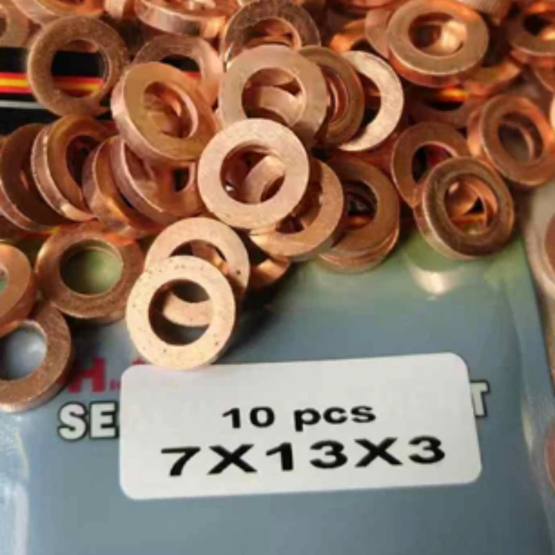 100PCS 7*13*3 CRIN Injector Coper Washer Gaskets For Trucks