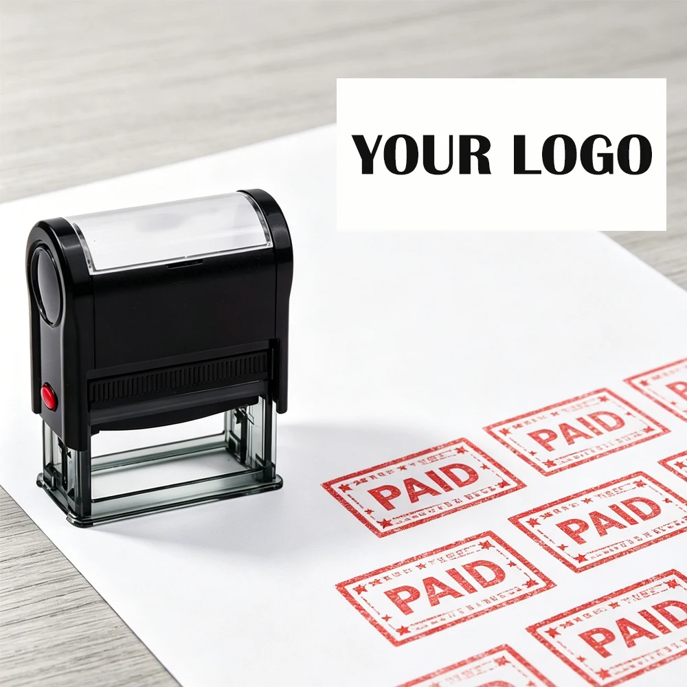 Custom Rectangular Logo Self-inking Stamp Return Address Press-type Stamps Personalized Design Seal for Business Office Supplies