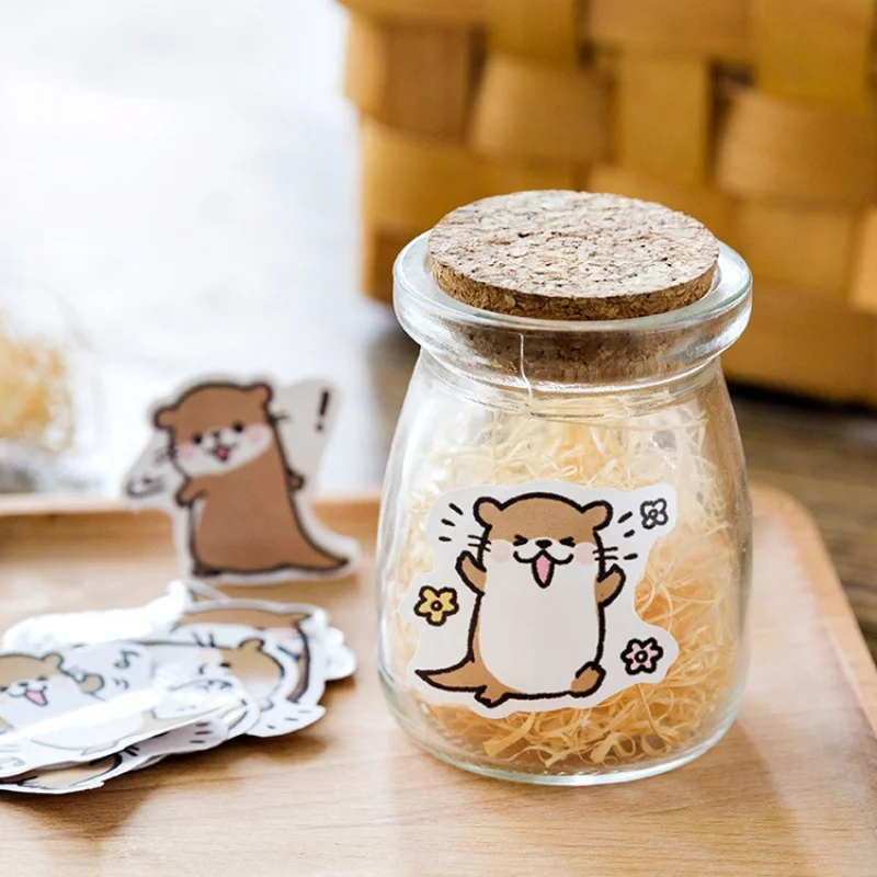 45 Sheets Per Pack Cute Otter Stickers Scrapbook Collage Diary Decoration Student Stationery Beautification Stickers