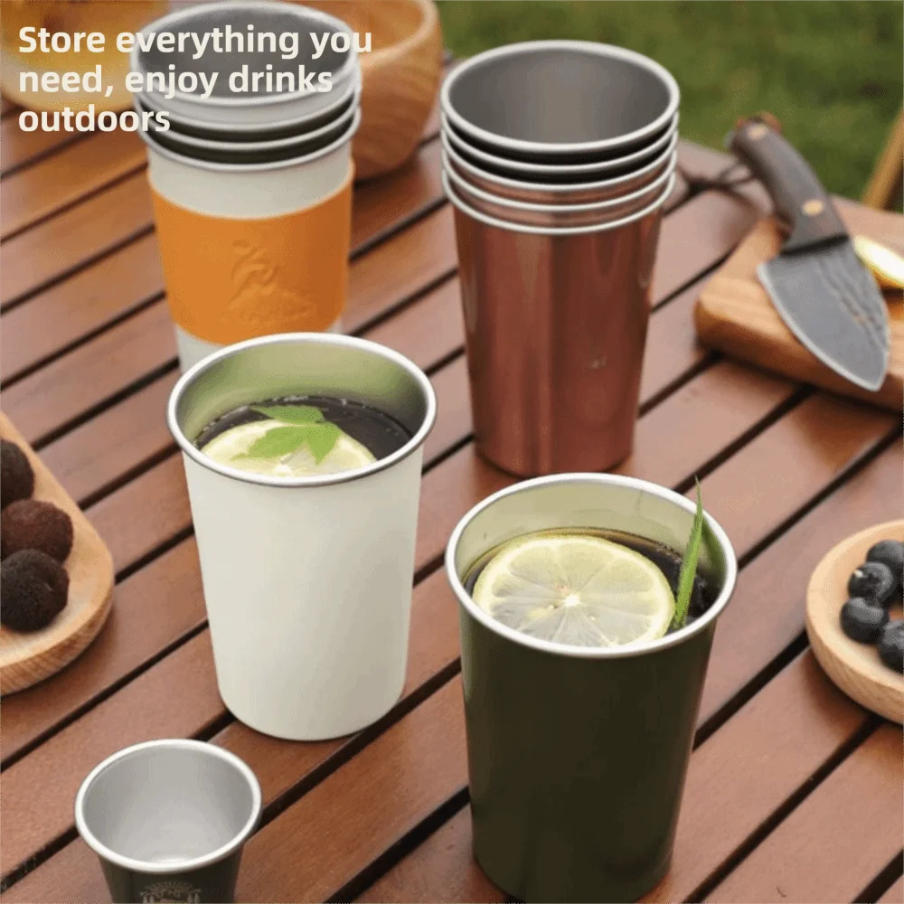 Portable Stainless Steel Stainless Steel Cup Wide Mouth Easy To Clean Camping Water Cup 350ML Capacity Coffee Cup Travel Use