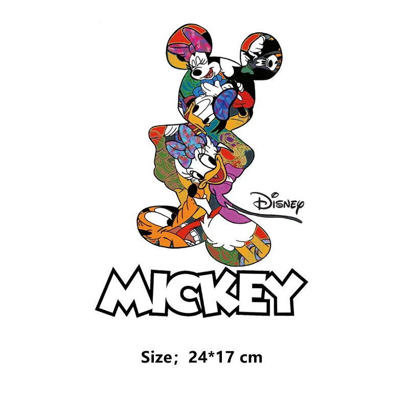 Disney Mickey and Minnie thermal stickers for children clothes iron on transfer custom patch