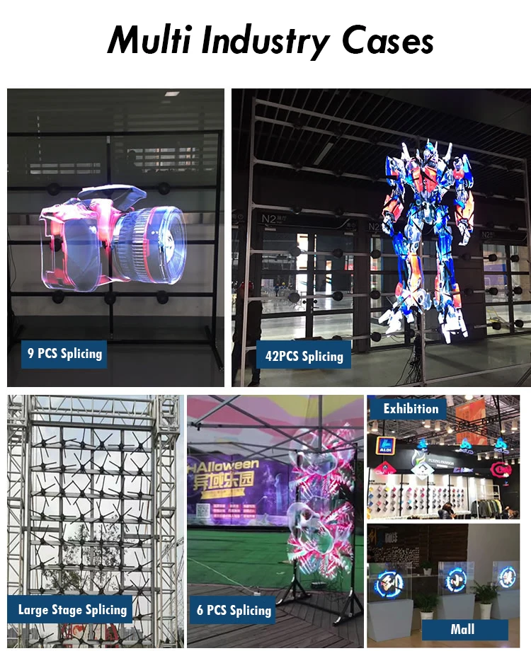 4-Blade 3D Holographic Fan 42cm 50cm 65cm 100cm Light Emitting Diode Fan 3D Display 3D Holographic out-of-home advertising Holog