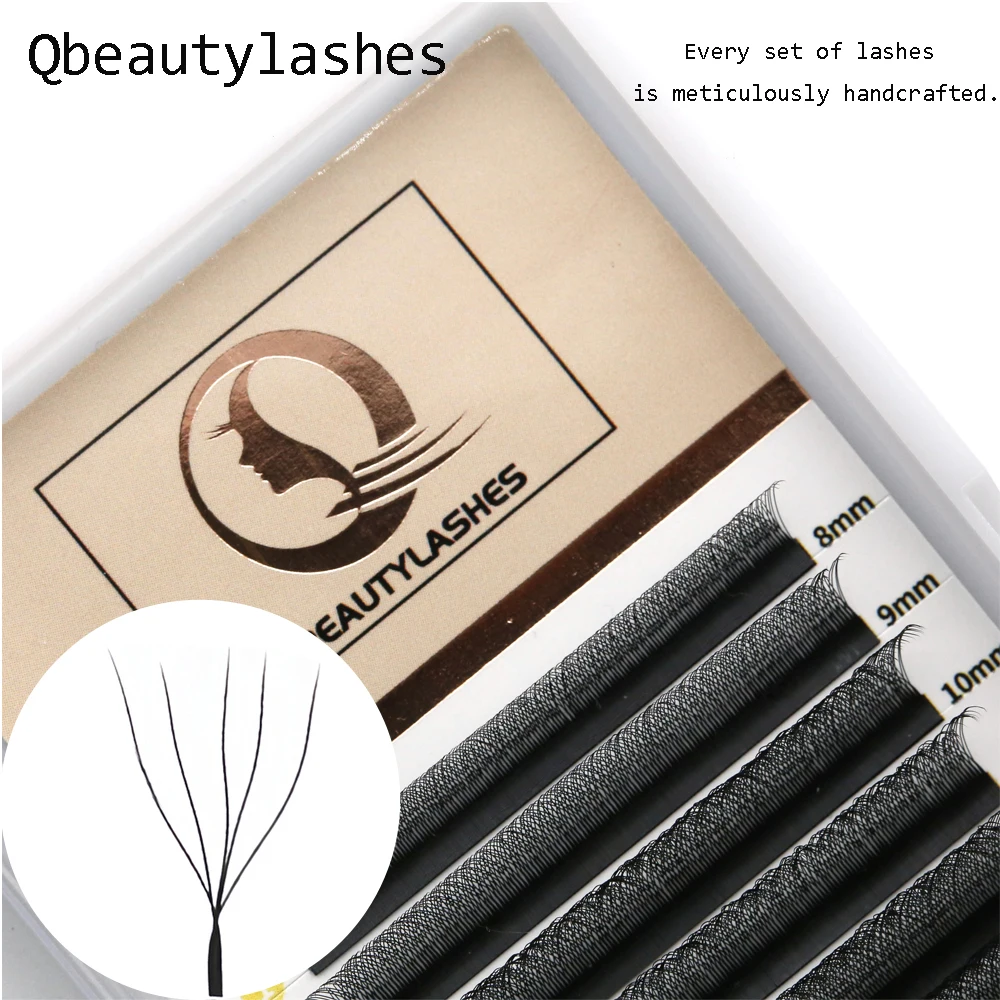 큐뷰티래쉬즈 5D 쉐이프 속눈썹 연장 팬 프리메이드 볼륨 내추럴 인조 속눈썹 여성용 메이크업 YY 개별 속눈썹