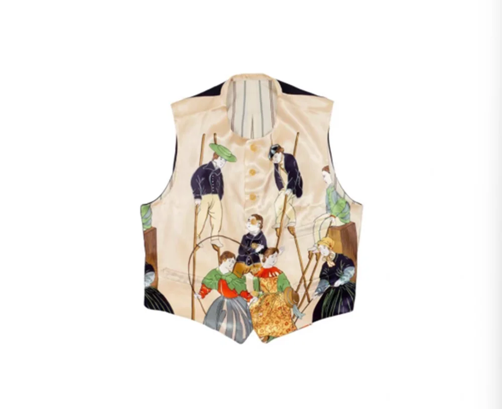 FANDISHI Men's Printed Casual Vest Fashionable Comfortable Breathable Lightweight Top for Spring/Summer