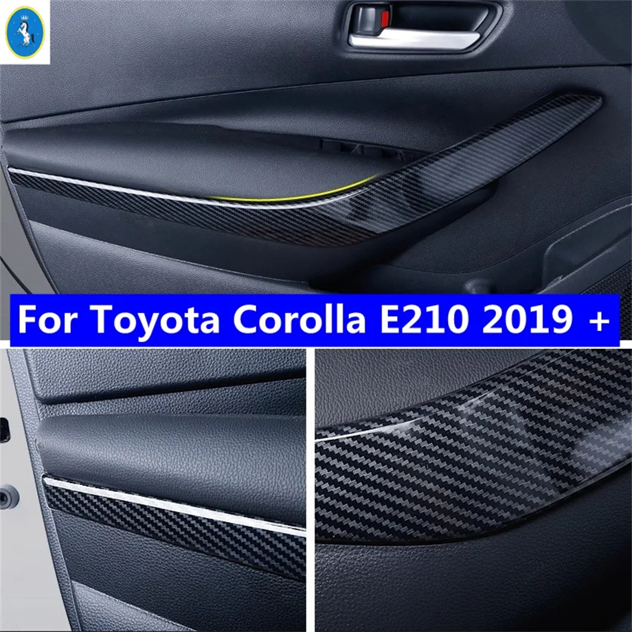 

For Toyota Corolla E210 2019 - 2025 ABS Matte / Carbon Fiber Auto Accessories Front Inner Door Armrest Handle Panel Cover Trim
