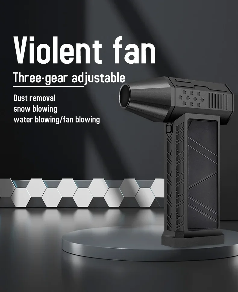 Mini Turbo Jet Fan Electric Air Duster with 3 Gear Adjustable 130000RPM Wind Speed 52m/s Car Computer Cleaning Blower Tool