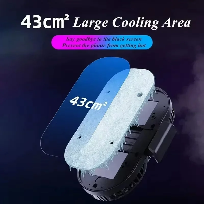 Mobile Phone Semiconductor Dual Cooling Fans Radiator 3 Speeds Adjustable Game Cooler For IOS Android Live Streaming