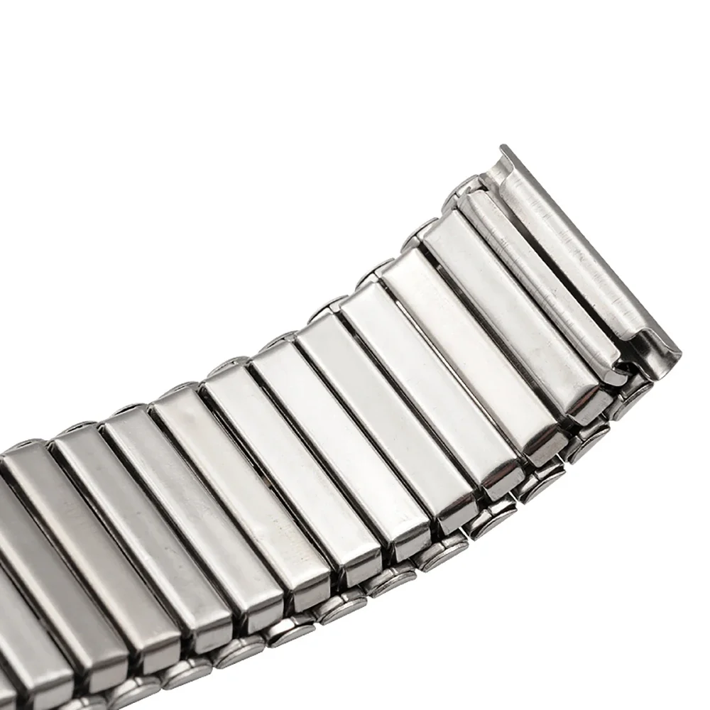 12 14 16 18 20 22mm Stainless Steel Elastic Strap Polished Band Metal Bracelet Watch Accessories for Samsung Watch3/4/5/6