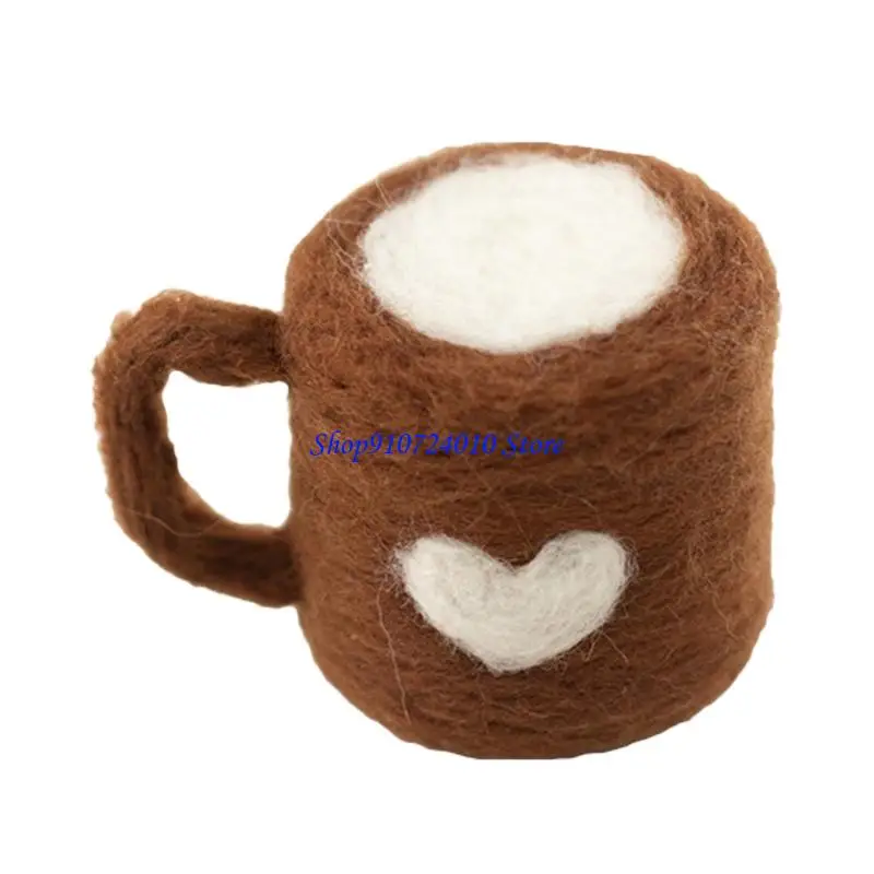 أدوات تصوير محمولة للرضع 77HD مصنوعة يدويًا من اللباد على شكل فنجان قهوة على شكل هاتف