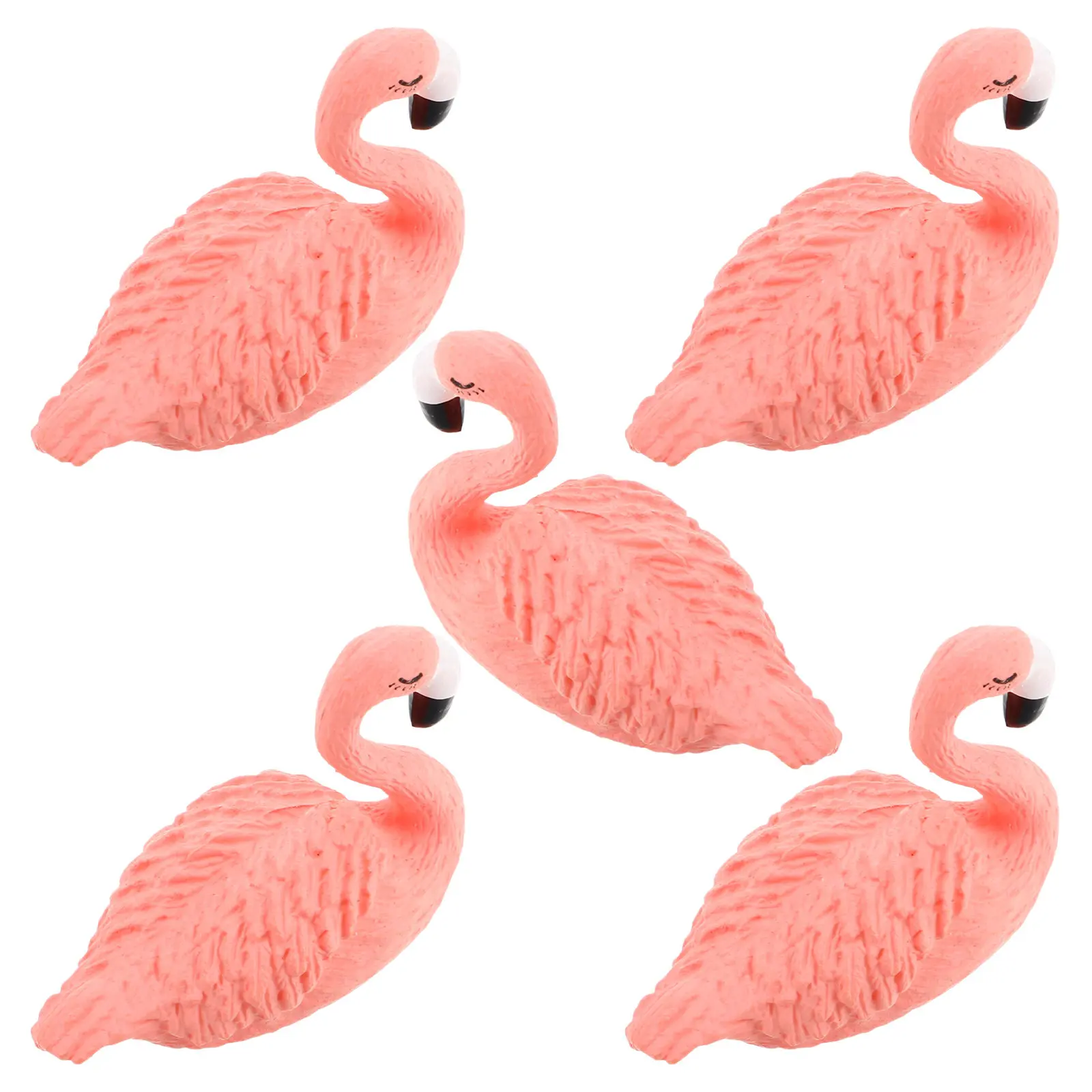 5Pcs Nail Practice Stand with Flamingo Resin Base Stable Fake Nail Holder for Painting Display DIY Salon Use Flamingo