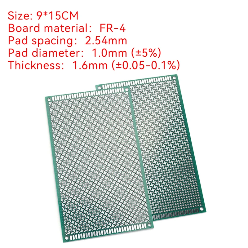 2 Stück Universelle Leiterplatte mit 2,54 mm Rastermaß, doppelseitig, für elektronische Bauteile, Größe 9x15 cm, für DIY-Projekte – Detail 1