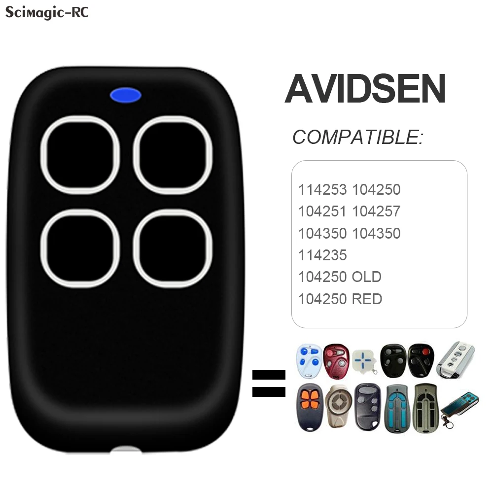 For AVIDSEN 104505 100400 Clone Garage Gate Door Remote Control Handheld Transmitter AVIDSEN 433.92MHZ Rolling Code KeyFob