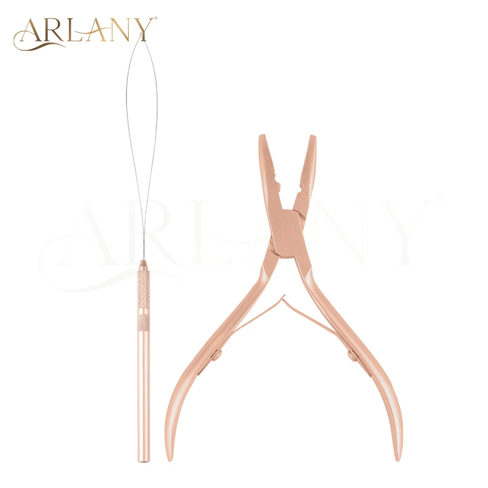 

ARLANY набор плоскогубцев для наращивания волос, плоскогубцы Microlink для бусин, съемная петля для наращивания волос, игла, крючок, инструмент, устройство для бисера