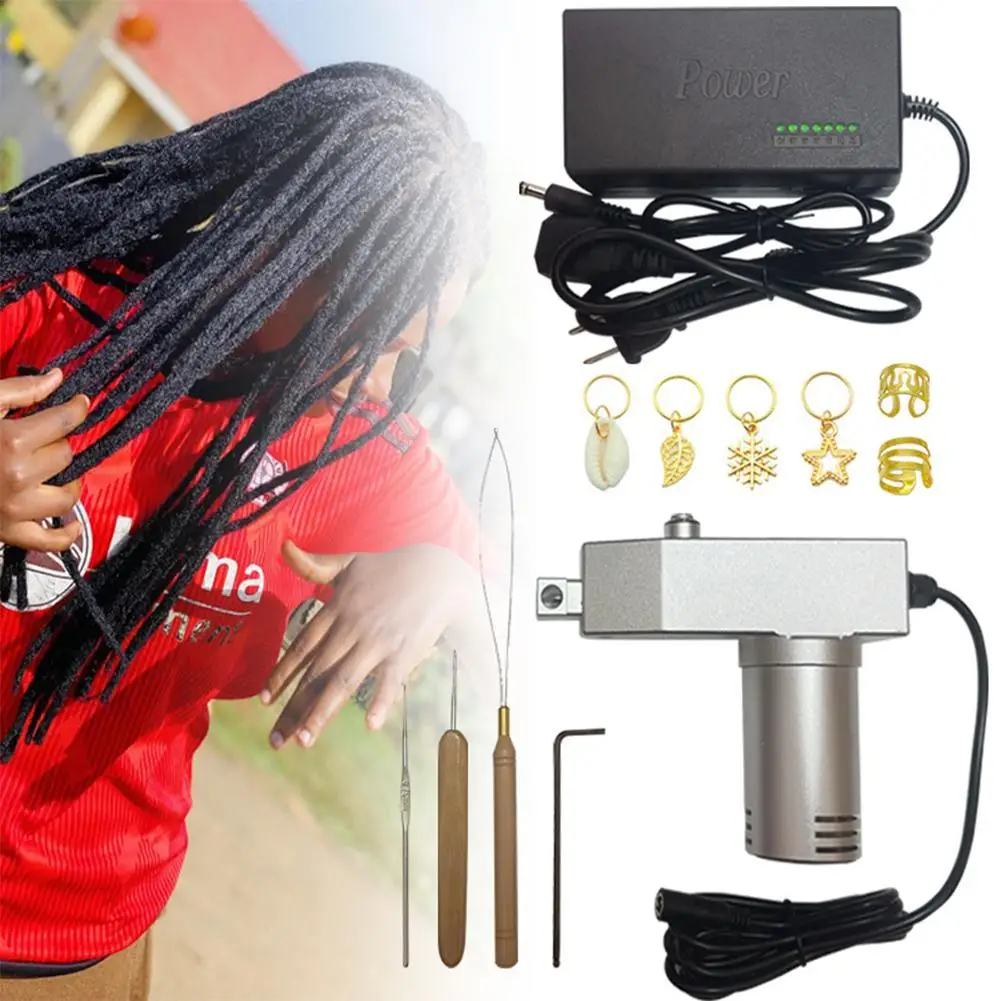 Portable Dreadlocks Crochet Braids Hair Making Machine New Upgrade No Hair Stuck Stainless Steel Handheld Dreadlocks Maker Set