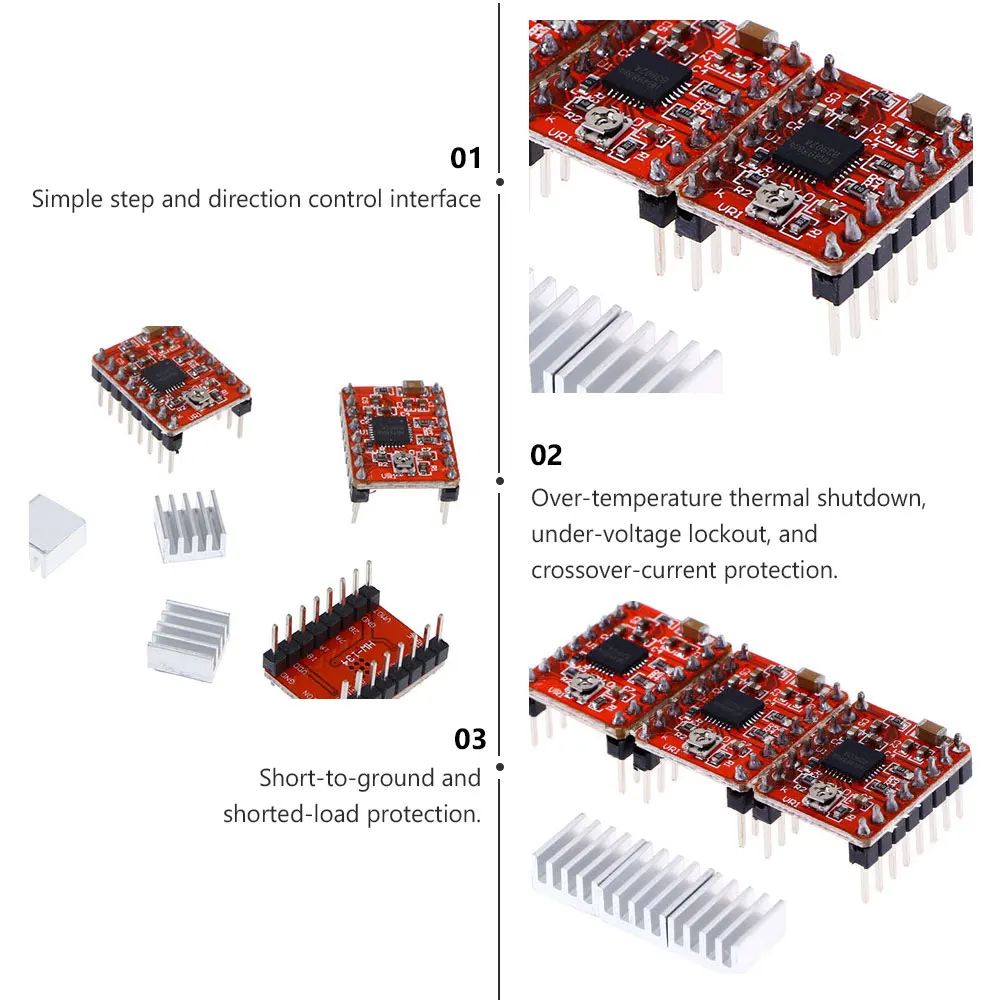 

5 Pcs 3D Printer Motor Driver Module Accessories Pololu A4988 Stepping Pcb Stepper