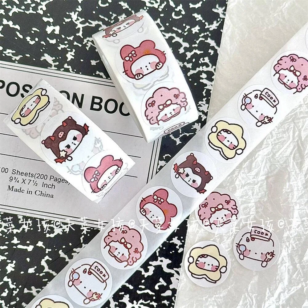 New 500PCS Blush Sanrio Roll Sticker Handbill Material Cute High Appearance Level Envelope Sealing Sticker Student Kawaii