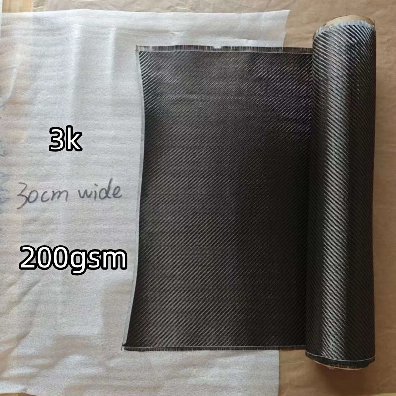 

[Grade A] Real Carbon Fiber Cloth 3K 200gsm 2*2 Plain Twill Carbon Fabric 12" / 30cm wide Continuous roll up packaging