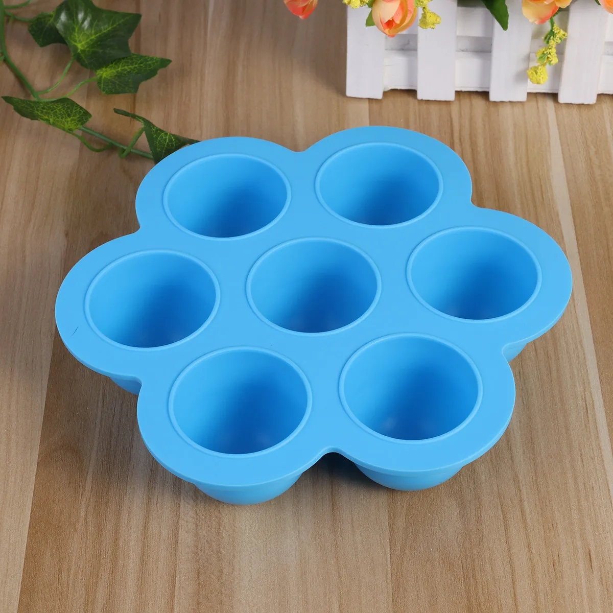 

2Pcs Baby Food Storage Tray 140g Silicone 7 Compartment Freezer Tray Food Storage Container Clip-on Lid Reusable for Oven