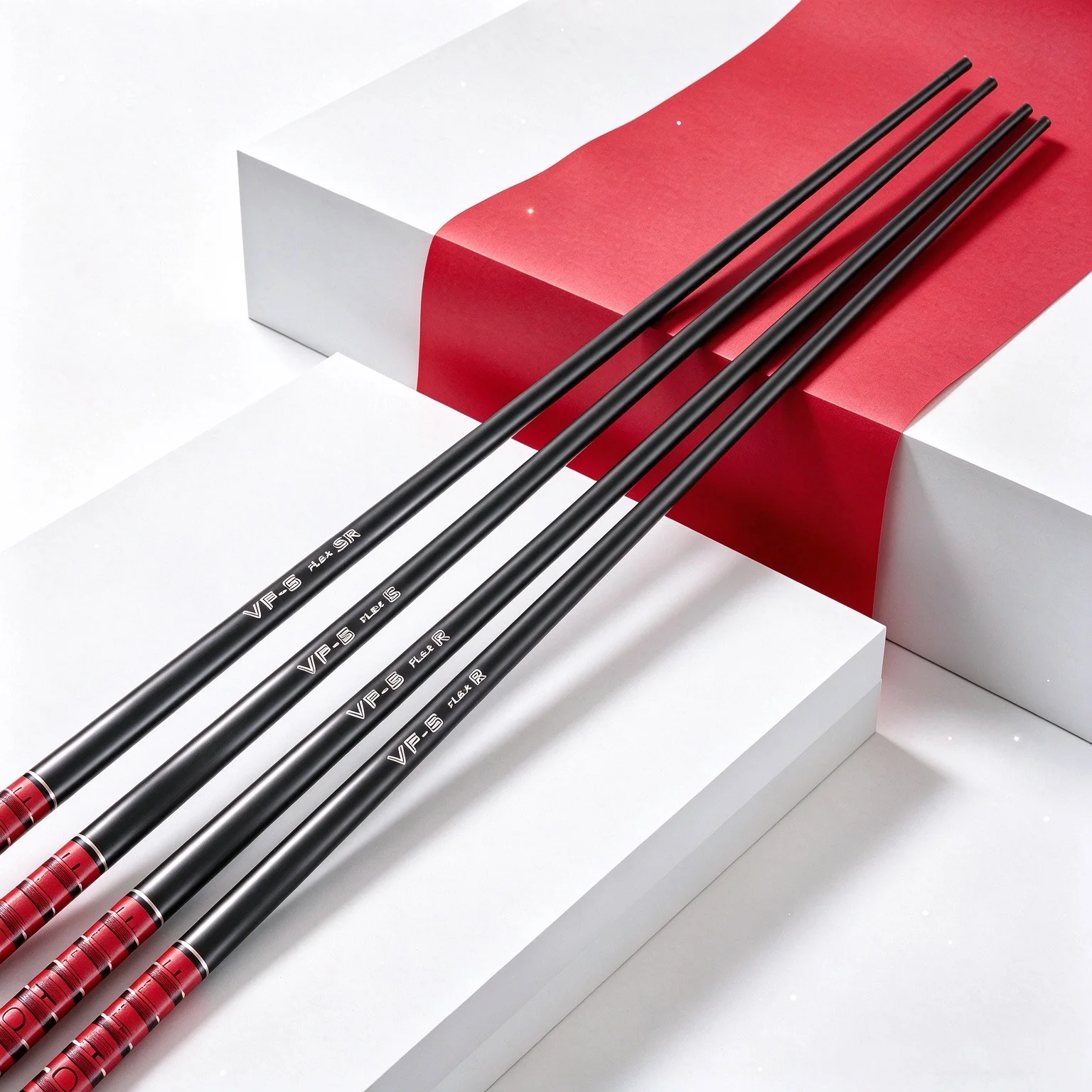 Newly Upgraded 45inch Red and Black Golf Driver Carbon Shaft｜5R/5Sr/5S/6S Multiple Hardness Levels, Low Trajectory, High Forgiveness, Improves Hitting Distance and Directional Accuracy, Includes Adapter + High-Quality Black Anti-Slip Grip