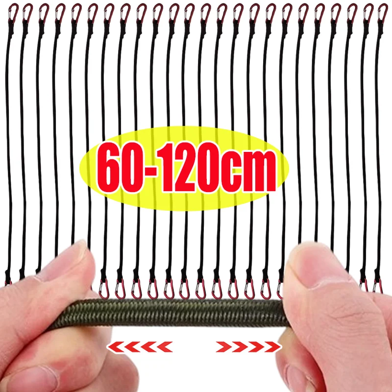 Adjustable Bungee Cords 8mm Shock Cord with Hooks for Truck Roof Rack Kayak Canoe Camping Gear Tie Down Elastic Rope 3 Sizes