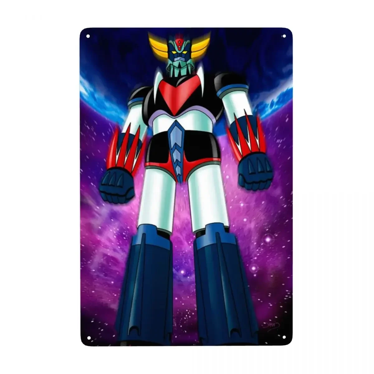 Vintage Goldorak Grendizer Metal Tin Sign Rectangle Custom Anime UFO Robot Goldrake Signs Plaque Pub Cafe Yard Wall Art Decor