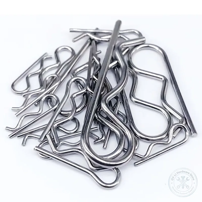 M1.2 M1.5 M1.8 M2 M2.5 M3 M3.5-M6 304 Stainless Steel R-Type Pin B Shape Spring Cotter Pin Wave Retaining Pin Fastening Fitting