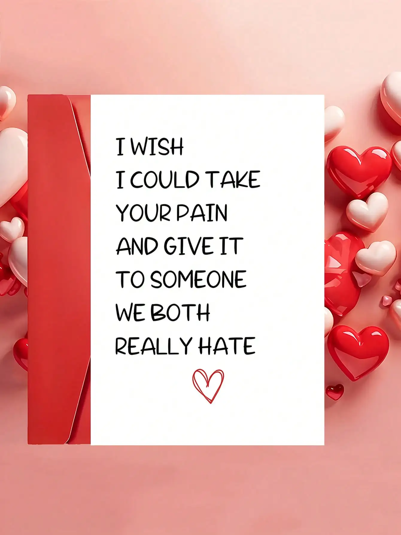 1pc "I Wish I Could Take Your Pain" Funny Get Well Soon Greeting Card With Envelope - Humorous Recovery Gift For Friends, Family & Loved Ones, Perfect For Speedy Recovery, Birthdays & Holidays, Blank Inside