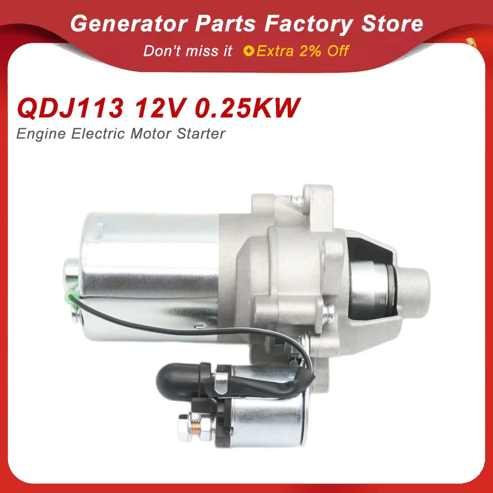 

QDJ113 12V 0.25KW Engine Electric Motor Starter Apply 5.5hp 168F Diesel Engine Starter Motor Scooter Kit Specification