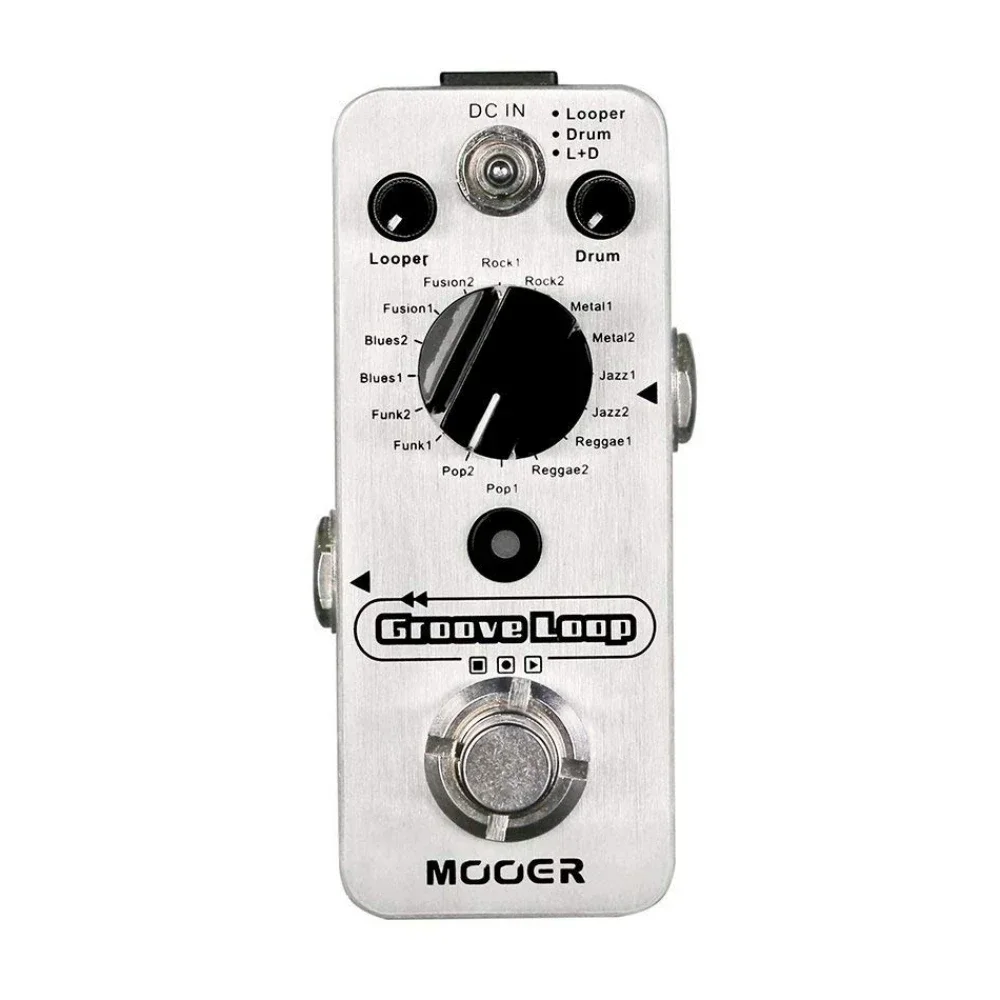 MOOER Groove Loop Guitar Drum Machine - 20min Looper 16 Drum Grooves 3 Modes Tap Tempo Guitar Mini Jamming Pedal