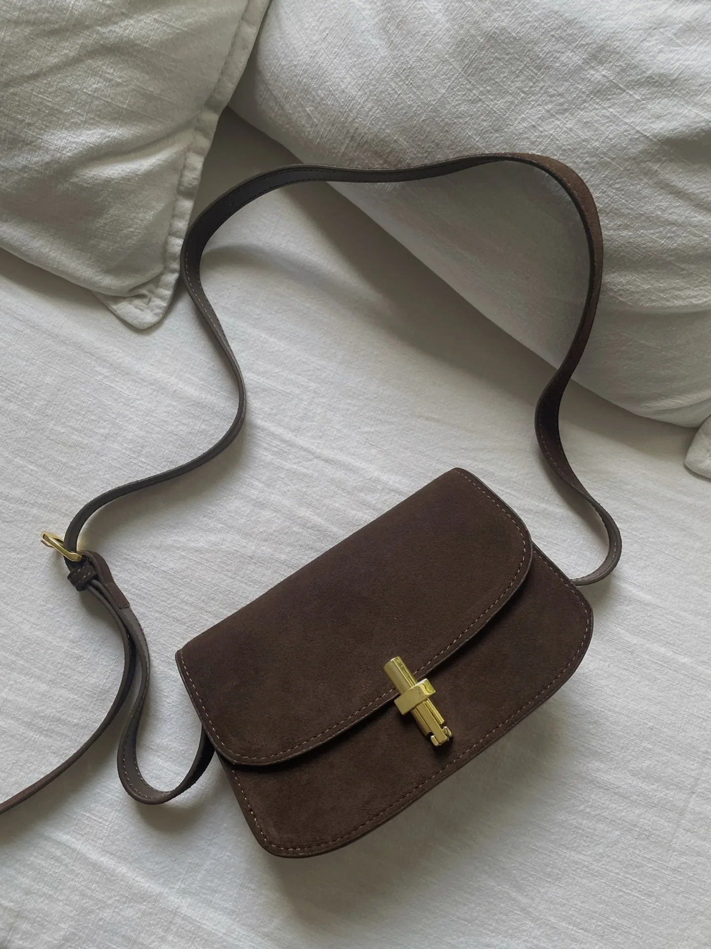 Jenny & Emily-Bolso de piel auténtica para mujer, Mini bolso de cuero de vaca, Retro, de gamuza, bandolera para SILLÍN