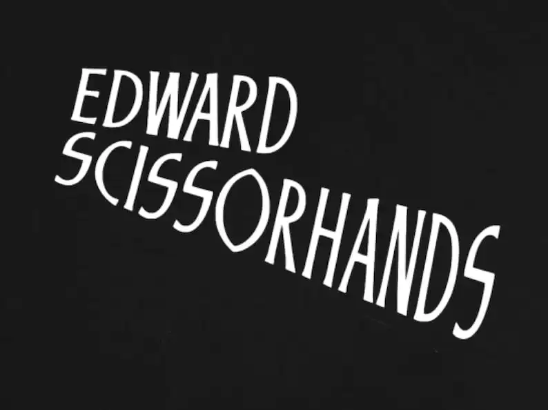 Edward Scissor Hands Title Card Goth Halloween T-Shirt