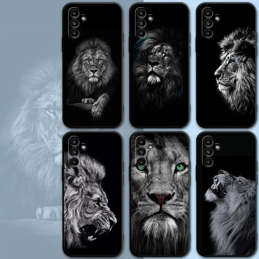 Phone Case for Motorola Moto Eage 30 Lite 20 40 Pro G9 Power G9 Play One Funsion Plus Lions Animal Black Soft Cover Capa