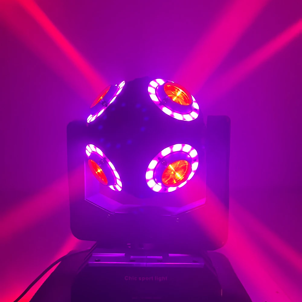 RGBW LED Moving Head DJ Light 8x10W with RGB Halo 360° Infinite Rotation Beam Strobe Effect DMX 512 Control for Club Bar Stage
