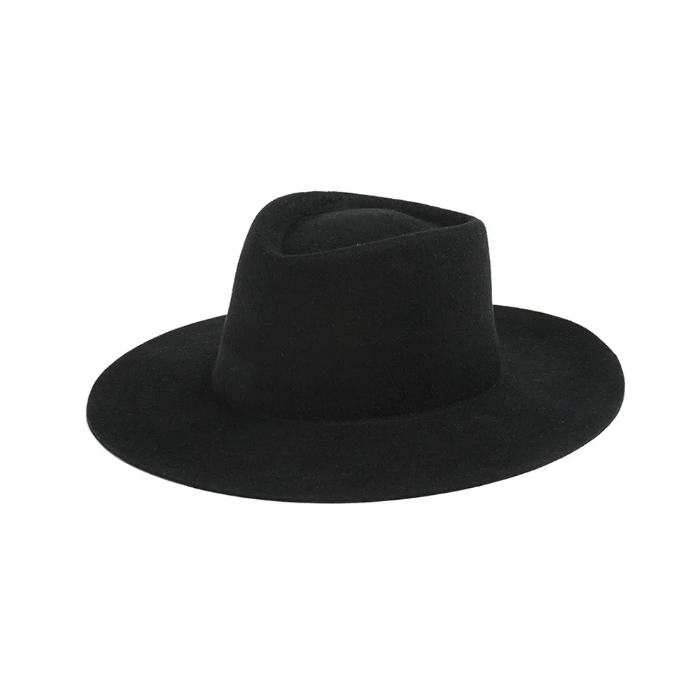

Autumn Winter New Simple Fashion Bare Wide Brim Woolen Jazz Hat Outdoor Travel Warm Styling Hat