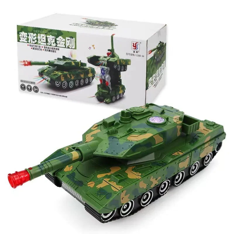 Automatic Deformation Tank Plane Fighter Universal Light Music Boy's Toy Parent-child Interaction