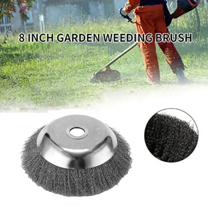 1 Piece 8-Inch Wire Brush Weeding Board Lawn Mower Grass Head Steel Wire Grass Head