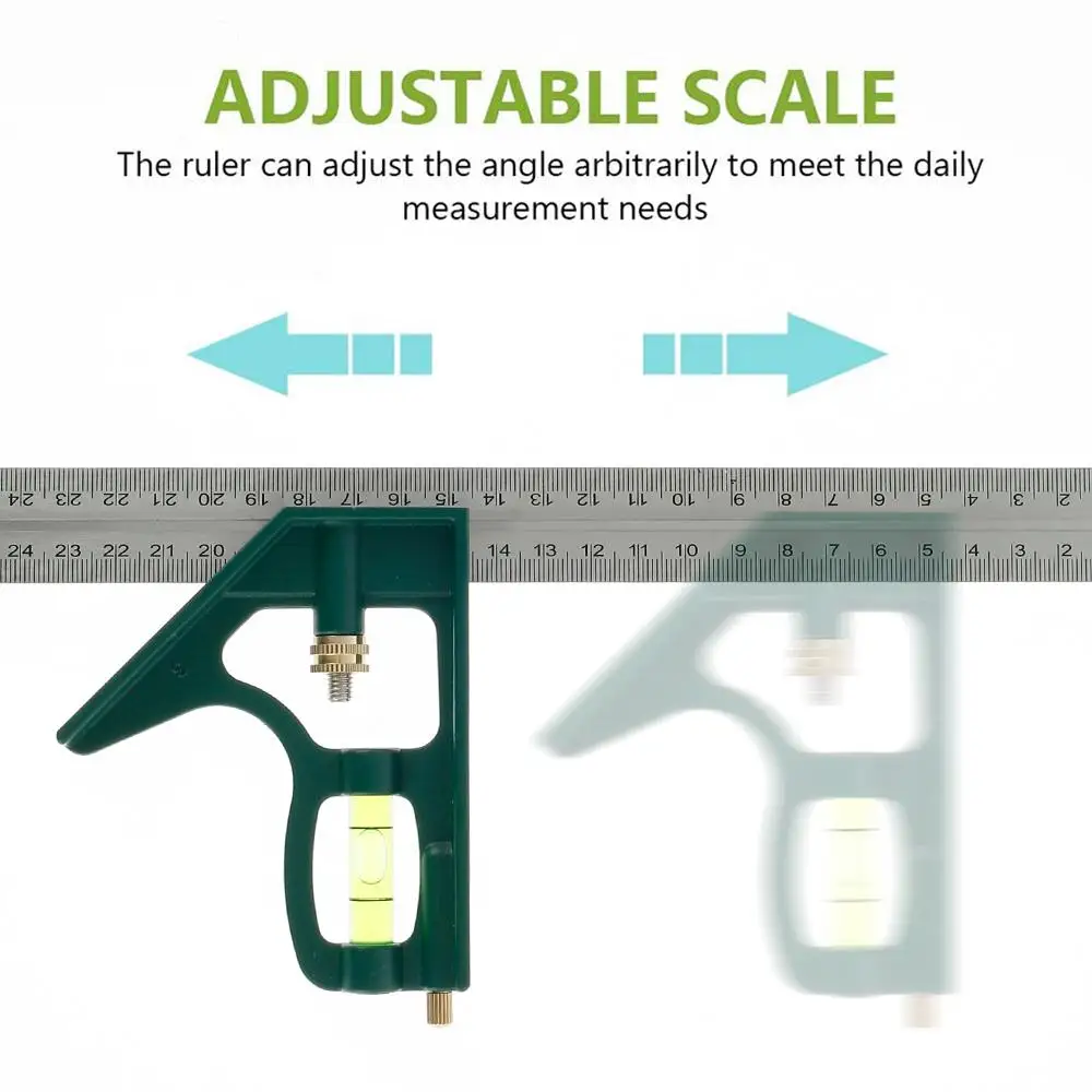 300mm Adjustable Combination Square Angle Ruler Diy Precise Woodworking Ruler Carpenter Tools Stainless Steel Measuring Tools