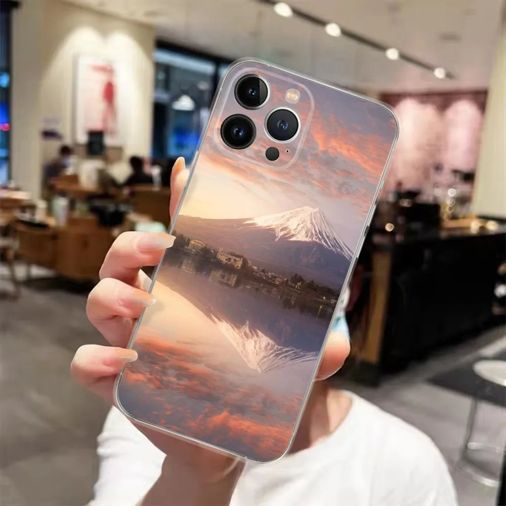 

Mount-Fuji-Japan Nature Phone Case For iPhone 15 14 13 12 11 Pro Xs Max Mini XR X 7 8 Plus Shockproof Transparency Funda