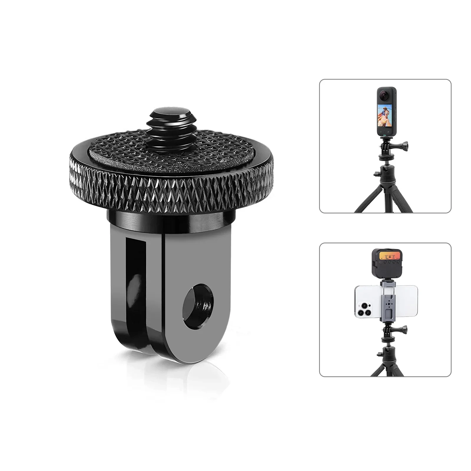 1/4 Inch Screw Tripod Adapter Rotating Mount Holder For Go Pro 12 11 10 9 8 Insta-X X2 X3 Camera Accessories