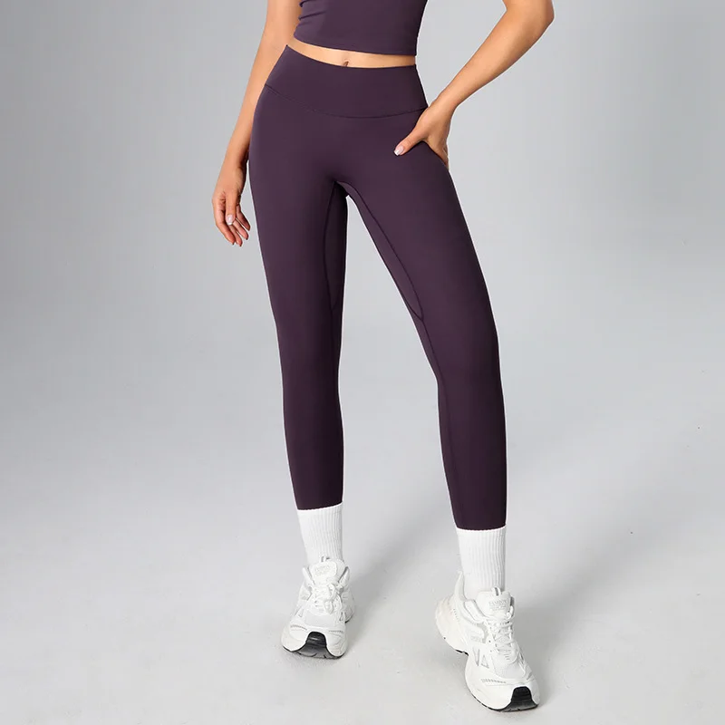 

SOISOU Nylon Yoga Pants High Waist Leggings Women Girl Fitness Soft Tights High Waist Elastic Breathable No T Line Sports Pants