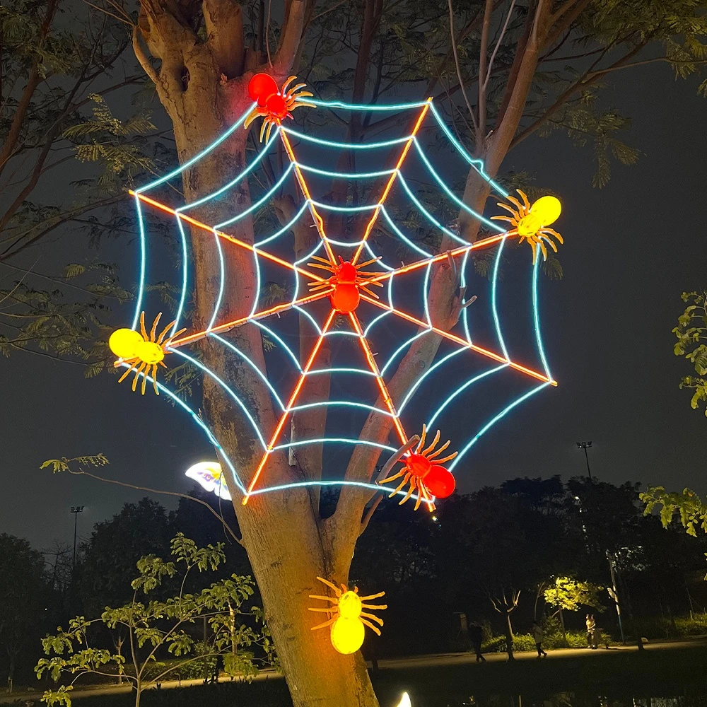 

2024 Toprex Hot Sale 3D Dynamic spider LED Decoration IP65 Rated Outdoor Garden motif Light for Christmas Halloween Decoration