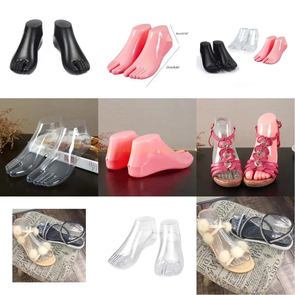 

D46E Plastic Feet Foot Model Shoes Socks Sandal Support Shaper Tool Female Mannequin